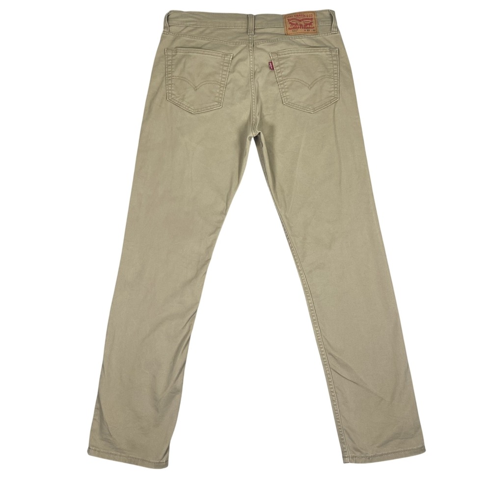 Levi's 511‎ Slim Fit Pants Mens 33x32 Khaki Tan All Seasons Tech Stretch Twill
